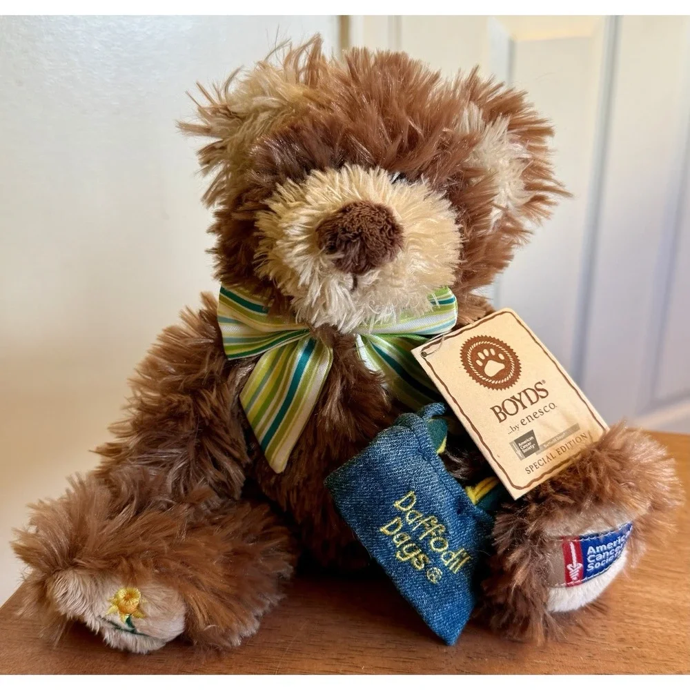 BOYDS SPECIAL‎ EDITION AMERICAN CANCER SOCIETY BROWN BEAR PLUSH-DAFFODIL DAYS